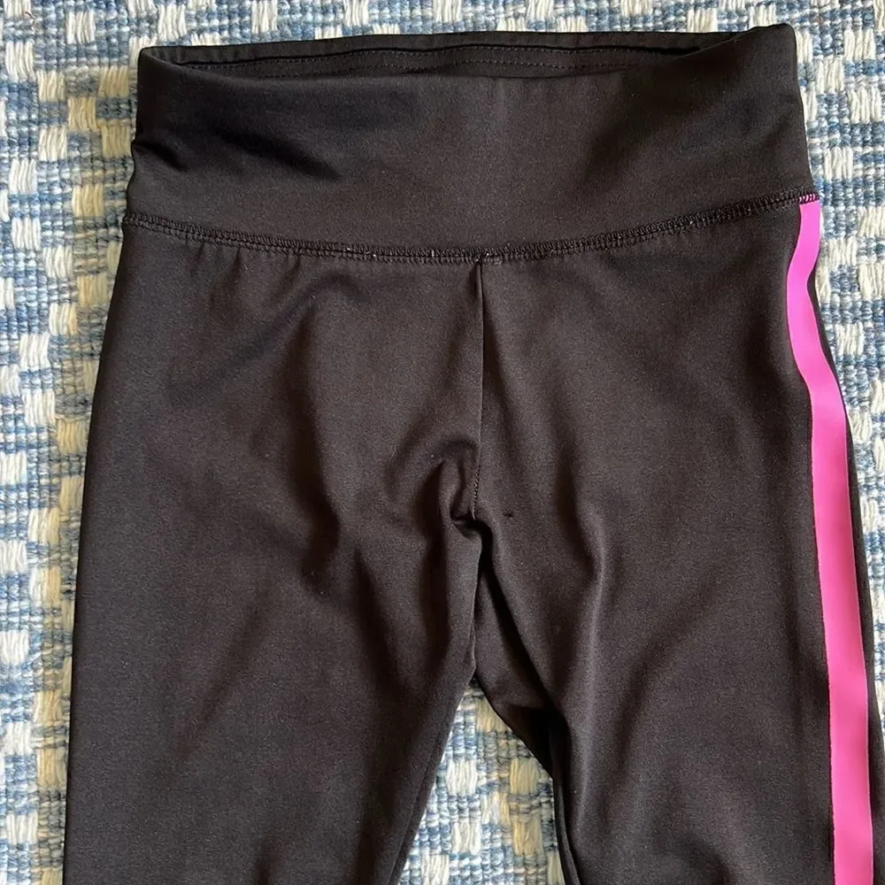 Justice Girls Sz 6 Distressed Black & Pink Leggings